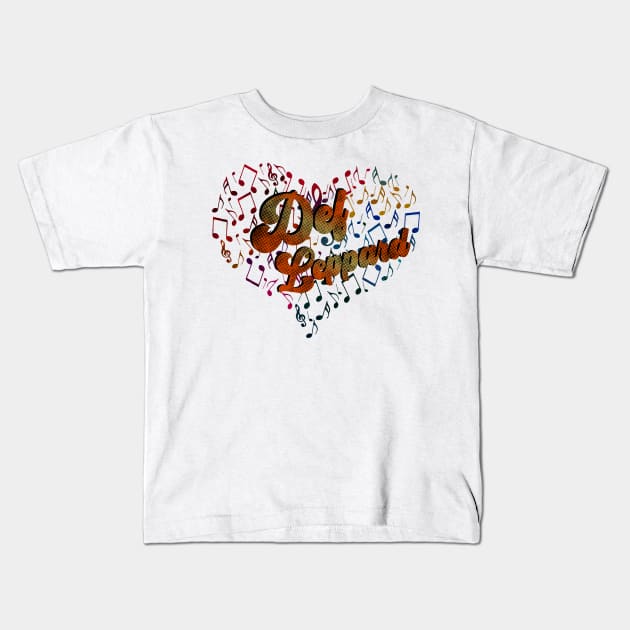 Colorful Heart Tone-Def Leppard Kids T-Shirt by CreatenewARTees